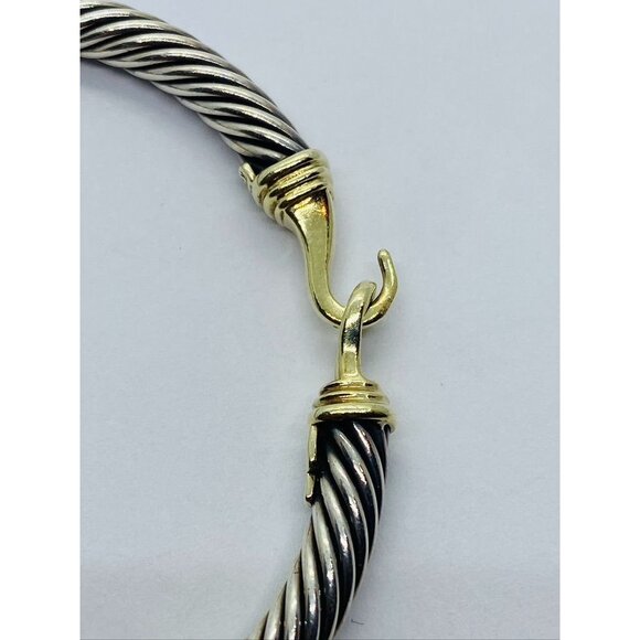 David Yurman Buckle Cable Classic Bracelet in Sterling Silver with 14k Gold - Picture 2 of 8